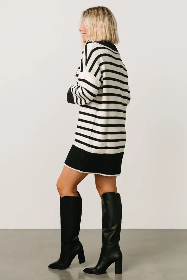 Baltic Born Sweaters Women Manon Sweater Dress Black Stripe Baltic Born Sweaters Women Manon Sweater Dress Black Stripe