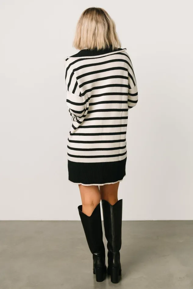 Baltic Born Sweaters Women Manon Sweater Dress Black Stripe Baltic Born Sweaters Women Manon Sweater Dress Black Stripe