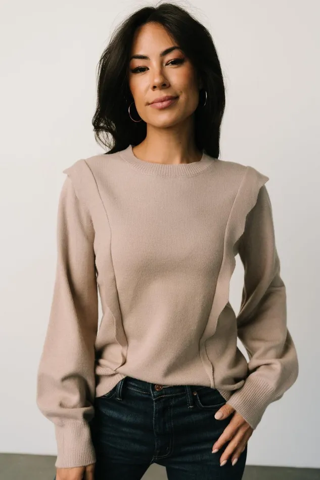 Baltic Born Sweaters Women Stowe Sweater Latte Baltic Born Sweaters Women Stowe Sweater Latte