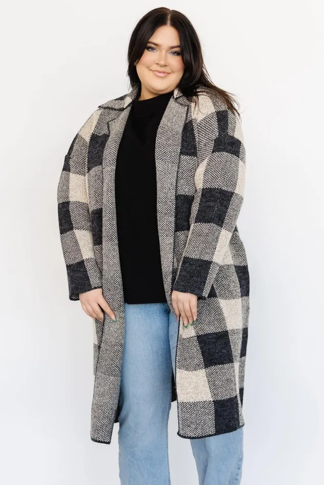 Baltic Born Sweaters Women Toronto Cardigan Black Taupe Baltic Born Sweaters Women Toronto Cardigan Black Taupe