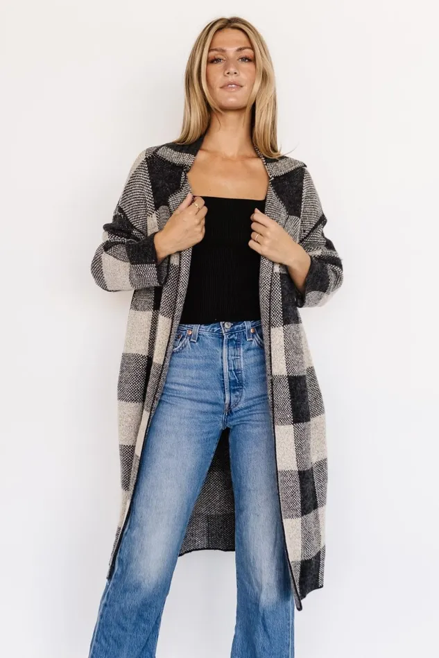 Baltic Born Sweaters Women Toronto Cardigan Black Taupe Baltic Born Sweaters Women Toronto Cardigan Black Taupe