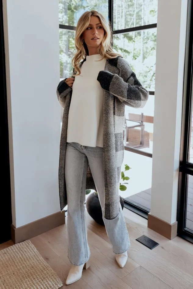 Baltic Born Sweaters Women Toronto Cardigan Black Taupe Baltic Born Sweaters Women Toronto Cardigan Black Taupe