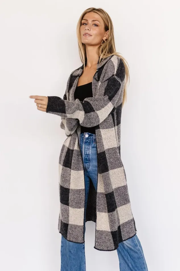 Baltic Born Sweaters Women Toronto Cardigan Black Taupe Baltic Born Sweaters Women Toronto Cardigan Black Taupe