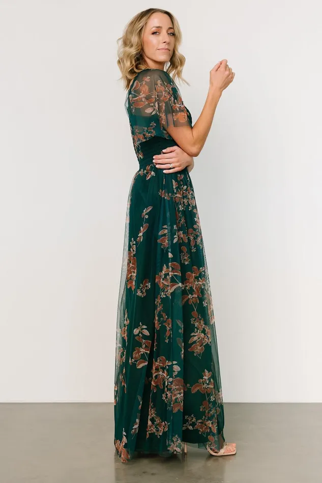 Baltic Born Tulle Styles Women Cassandra Tulle Maxi Dress Green Bronze Floral Baltic Born Tulle Styles Women Cassandra Tulle Maxi Dress Green Bronze Floral