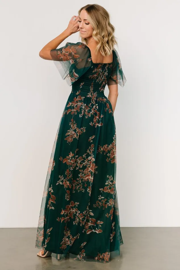 Baltic Born Tulle Styles Women Cassandra Tulle Maxi Dress Green Bronze Floral Baltic Born Tulle Styles Women Cassandra Tulle Maxi Dress Green Bronze Floral