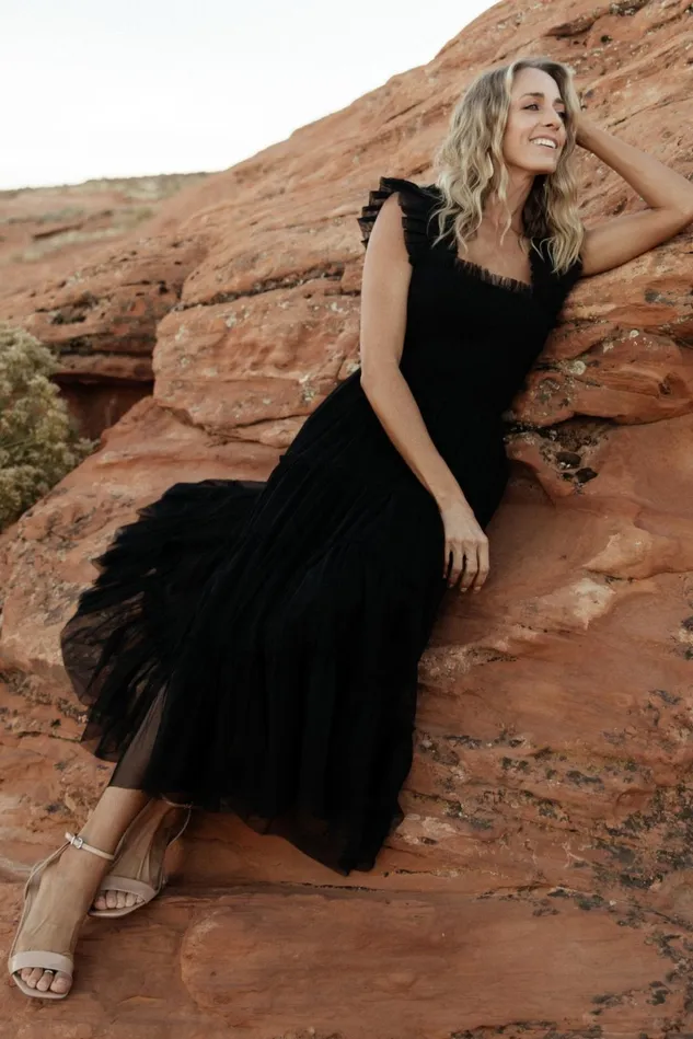 Baltic Born Tulle Styles Women Emma Smocked Tulle Dress Black Baltic Born Tulle Styles Women Emma Smocked Tulle Dress Black