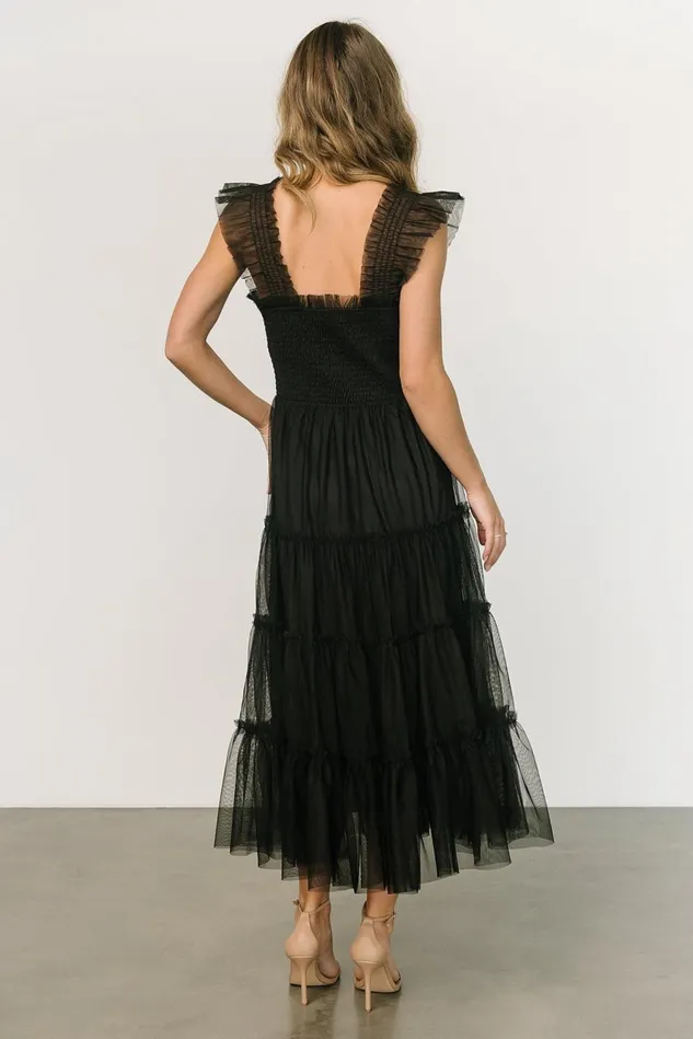 Baltic Born Tulle Styles Women Emma Smocked Tulle Dress Black Baltic Born Tulle Styles Women Emma Smocked Tulle Dress Black