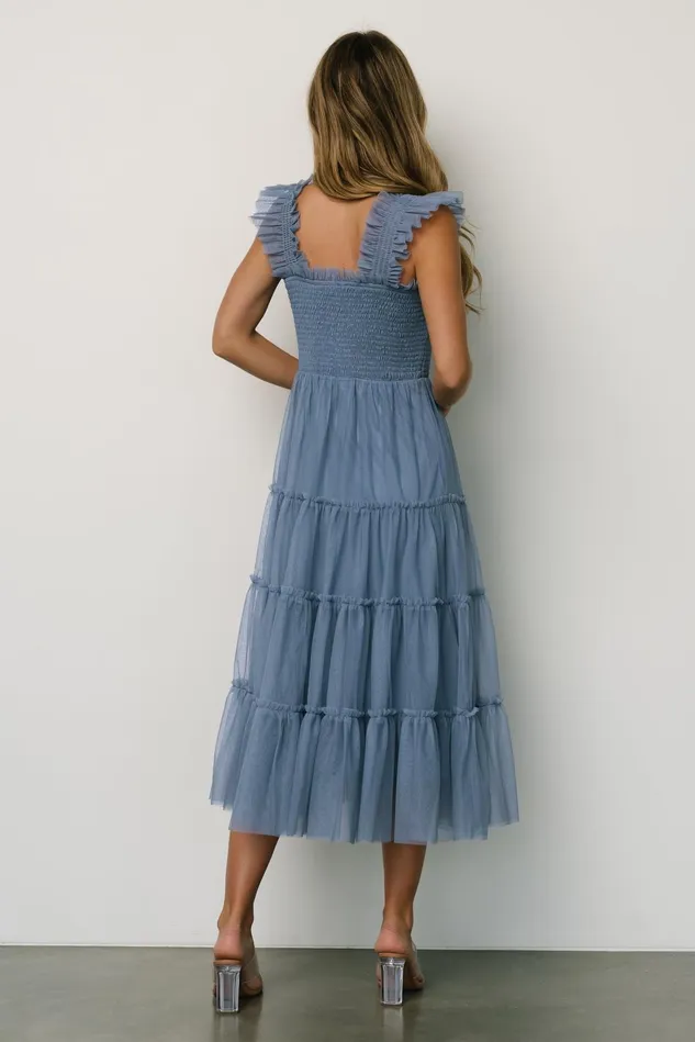 Baltic Born Tulle Styles Women Emma Smocked Tulle Dress Slate Blue Baltic Born Tulle Styles Women Emma Smocked Tulle Dress Slate Blue