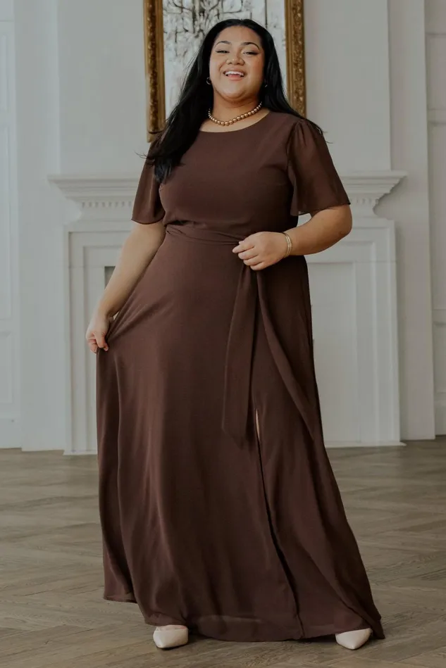 Baltic Born Wedding Guest Women Naomi Short Sleeve Maxi Dress Espresso Baltic Born Wedding Guest Women Naomi Short Sleeve Maxi Dress Espresso