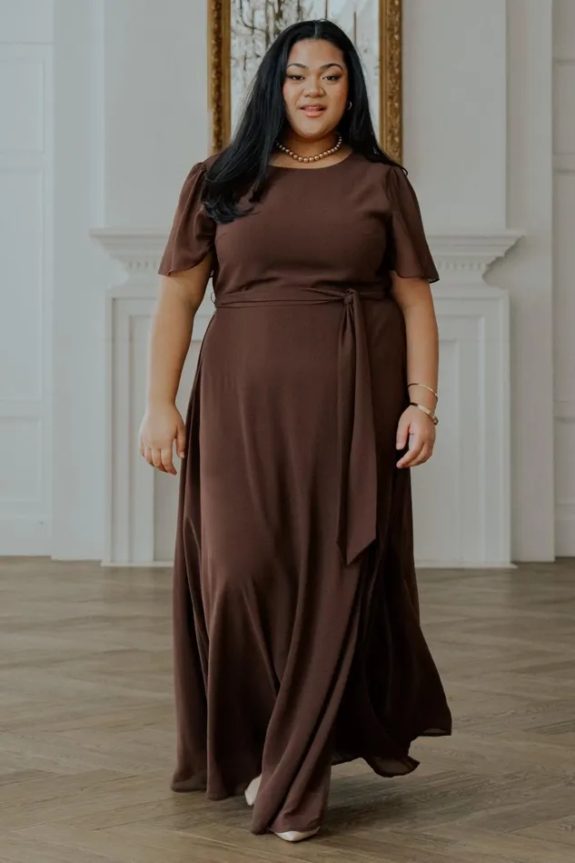 Baltic Born Wedding Guest Women Naomi Short Sleeve Maxi Dress Espresso Baltic Born Wedding Guest Women Naomi Short Sleeve Maxi Dress Espresso