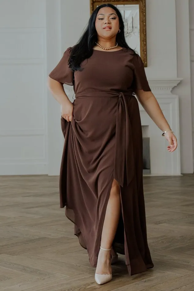 Baltic Born Wedding Guest Women Naomi Short Sleeve Maxi Dress Espresso Baltic Born Wedding Guest Women Naomi Short Sleeve Maxi Dress Espresso