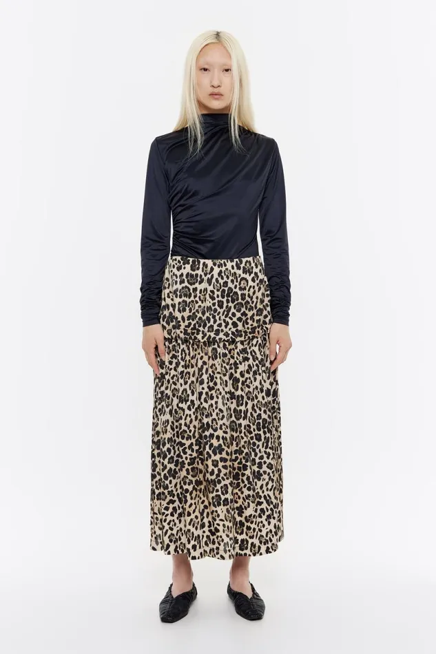 Beige Leopard Aline Skirt Leopard Beige Women Bimba Y Lola Skirts