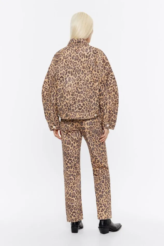 Beige Leopard Oversize Denim Jacket Leopard Natural Women Bimba Y Lola Jackets And Blazers Beige Leopard Oversize Denim Jacket Leopard Natural Women Bimba Y Lola Jackets And Blazers