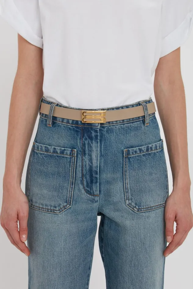 Belts Women Victoria Beckham Exclusive Frame Belt In Beige Leather Belts Women Victoria Beckham Exclusive Frame Belt In Beige Leather