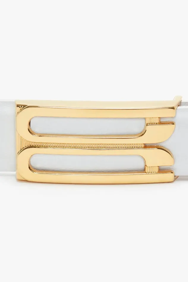 Belts Women Victoria Beckham Exclusive Frame Belt In White Leather Belts Women Victoria Beckham Exclusive Frame Belt In White Leather