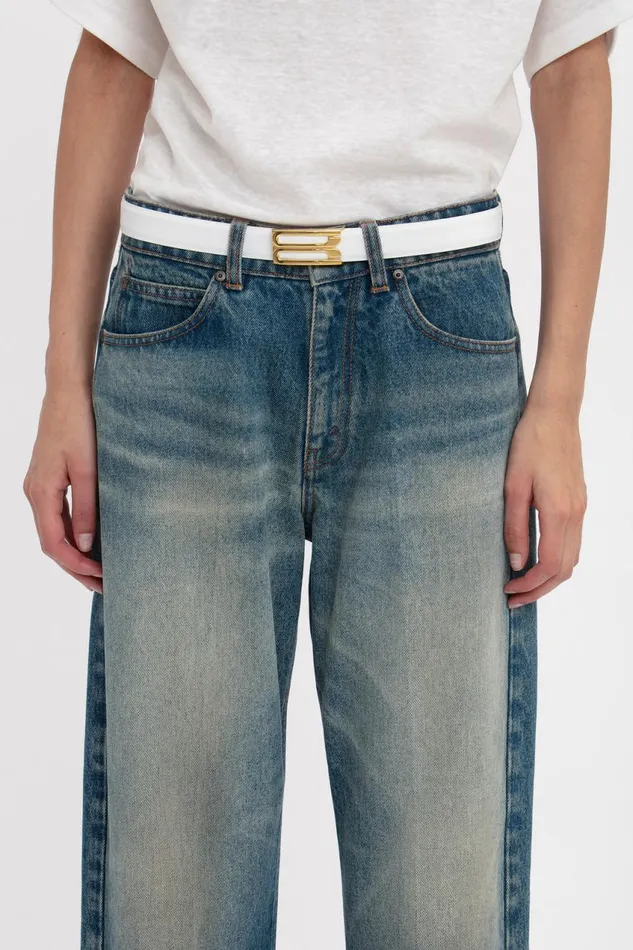 Belts Women Victoria Beckham Exclusive Frame Belt In White Leather Belts Women Victoria Beckham Exclusive Frame Belt In White Leather