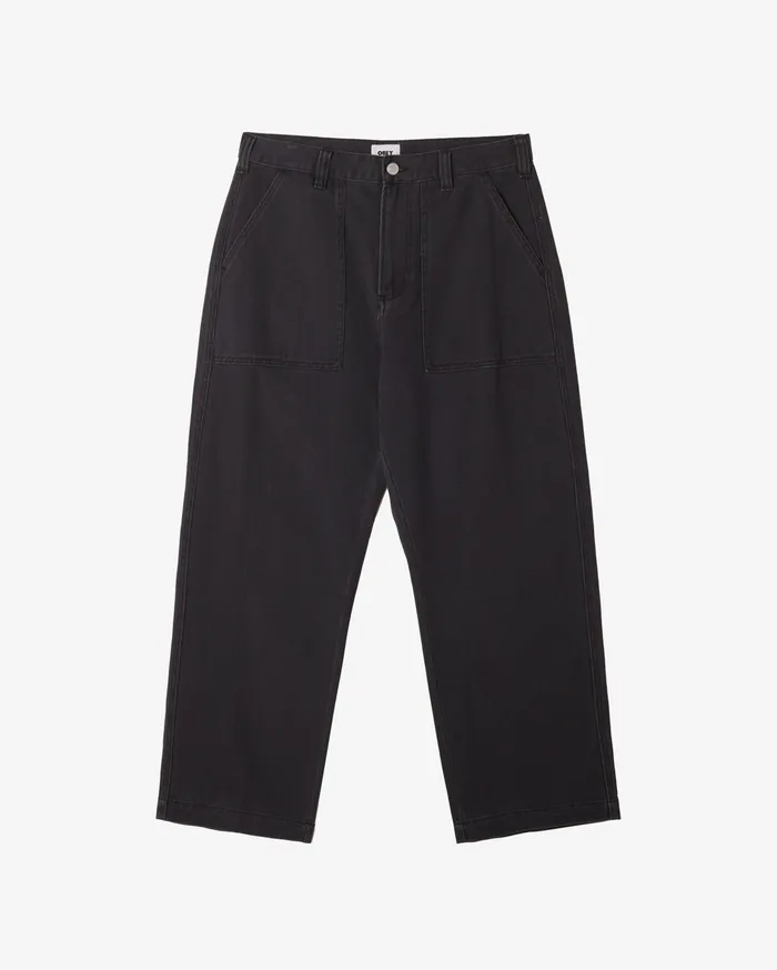 BIG TIMER UTILITY DENIM Black Faded Wash BOTTOMS OBEY Clothing Men