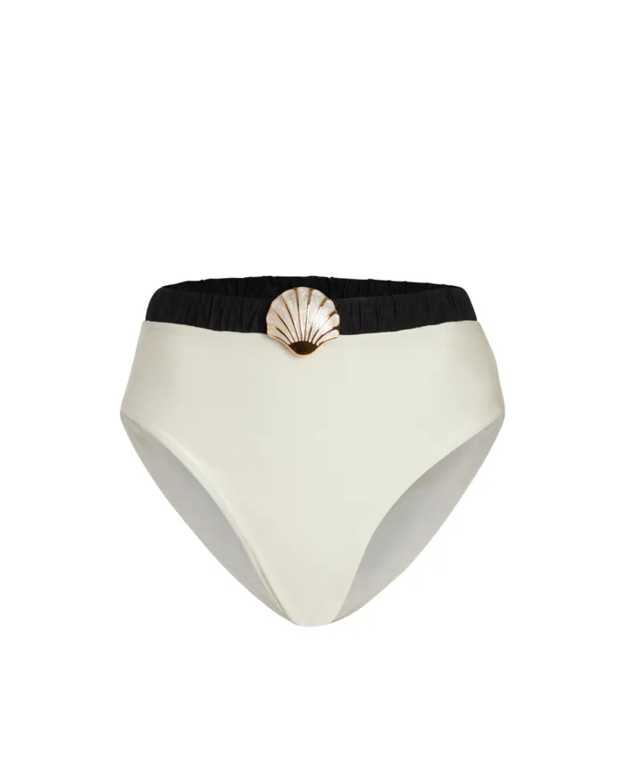 Bikinis Women PatBO SEASHELL HIGH CUT BIKINI BOTTOM
