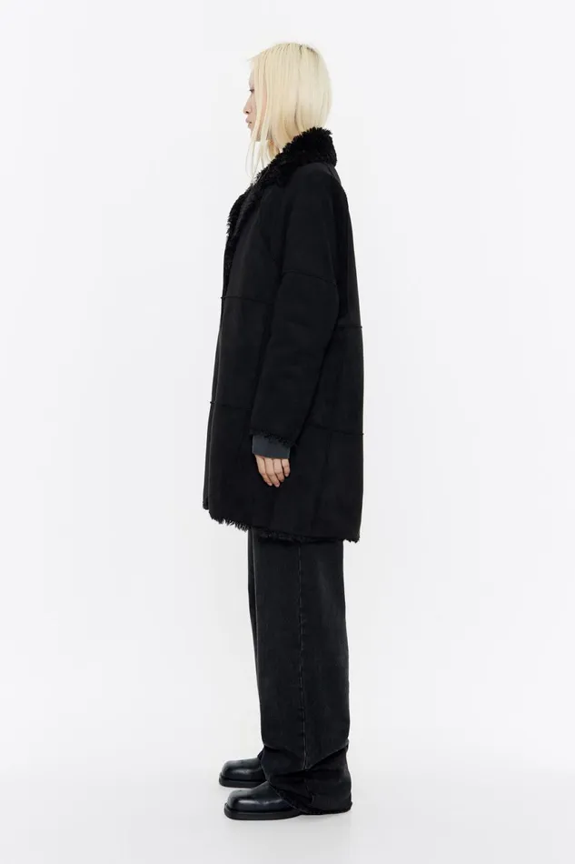 Black Faux Suede Jacket Black Women Bimba Y Lola Coats And Trench Coats Black Faux Suede Jacket Black Women Bimba Y Lola Coats And Trench Coats