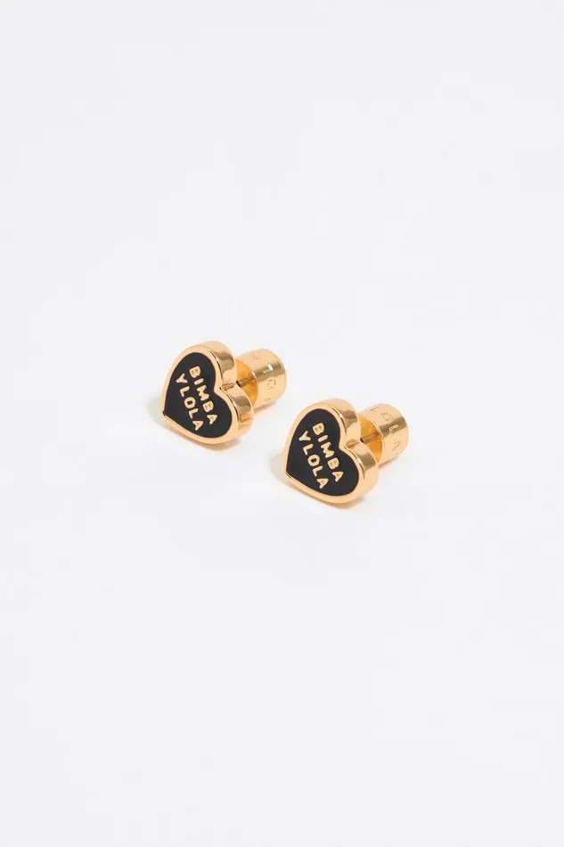 Black Heart Logo Earrings Black Women Bimba Y Lola Earrings Black Heart Logo Earrings Black Women Bimba Y Lola Earrings