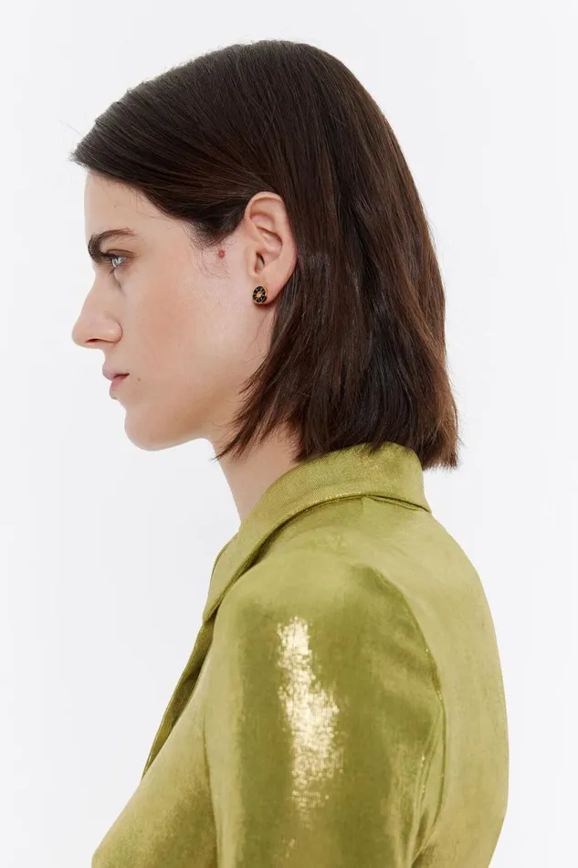 Black Logo Gold Earrings Black Women Bimba Y Lola Jewelry
