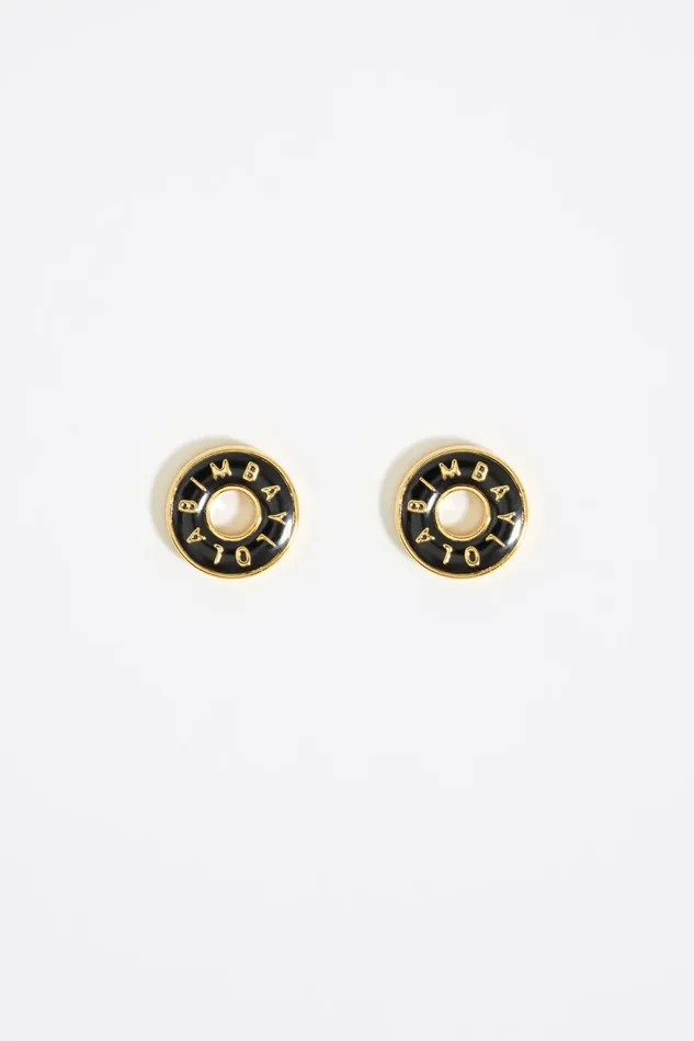 Black Logo Gold Earrings Black Women Bimba Y Lola Jewelry Black Logo Gold Earrings Black Women Bimba Y Lola Jewelry