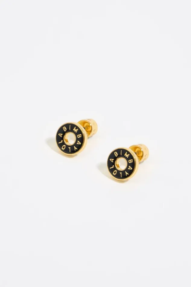 Black Logo Gold Earrings Black Women Bimba Y Lola Jewelry Black Logo Gold Earrings Black Women Bimba Y Lola Jewelry
