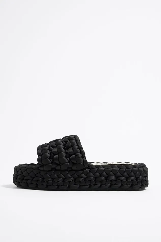 Black Plaited Flat Sandal Black Women Bimba Y Lola Sandals