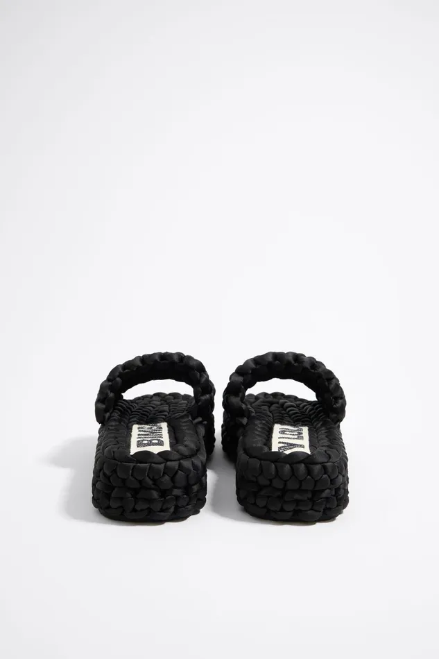 Black Plaited Flat Sandal Black Women Bimba Y Lola Sandals Black Plaited Flat Sandal Black Women Bimba Y Lola Sandals