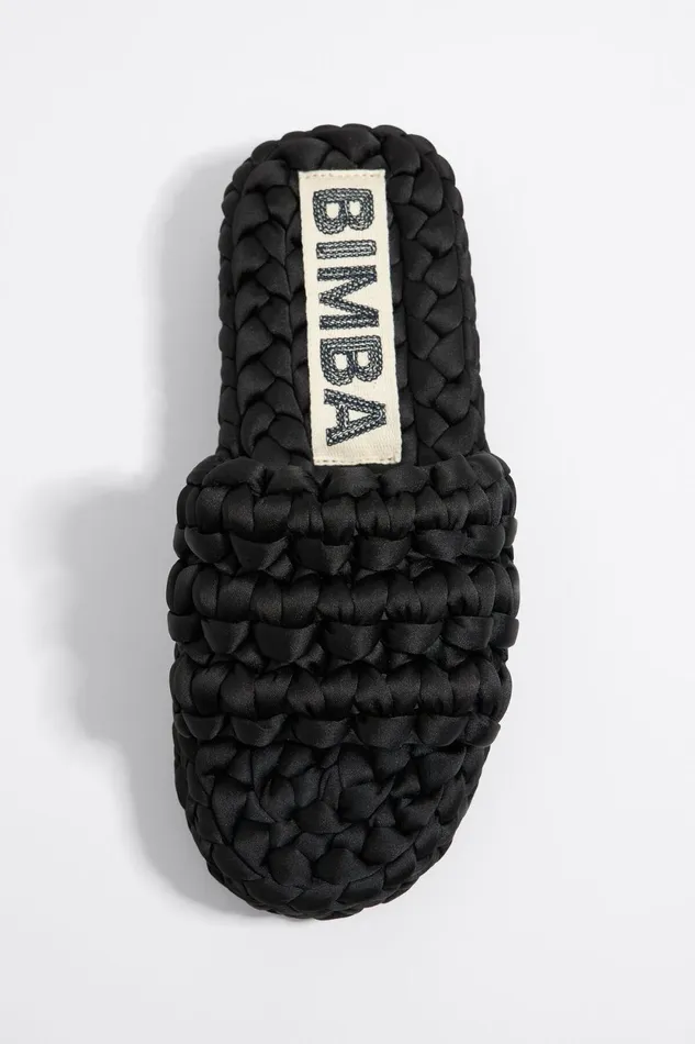 Black Plaited Flat Sandal Black Women Bimba Y Lola Sandals Black Plaited Flat Sandal Black Women Bimba Y Lola Sandals