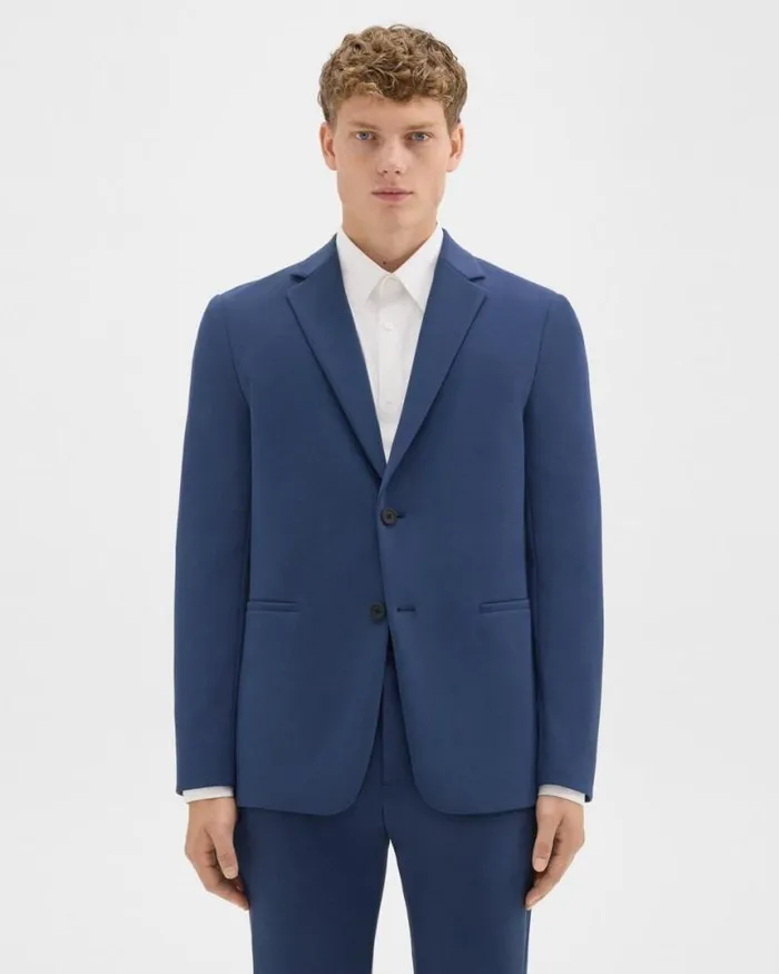 Blazers Jackets Men Theory Clinton Blazer In Precision Ponte Deep Atlantic