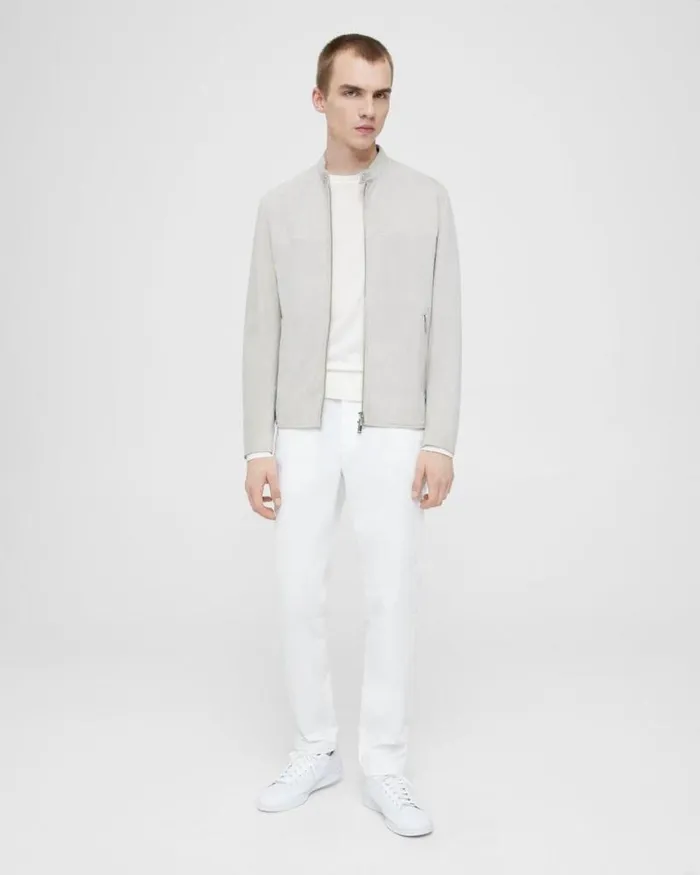 Blazers Jackets Men Theory Wynmore Moto Jacket In Suede Sand Blazers Jackets Men Theory Wynmore Moto Jacket In Suede Sand