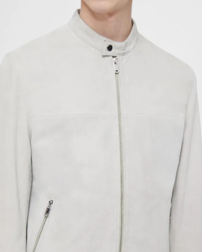 Blazers Jackets Men Theory Wynmore Moto Jacket In Suede Sand Blazers Jackets Men Theory Wynmore Moto Jacket In Suede Sand