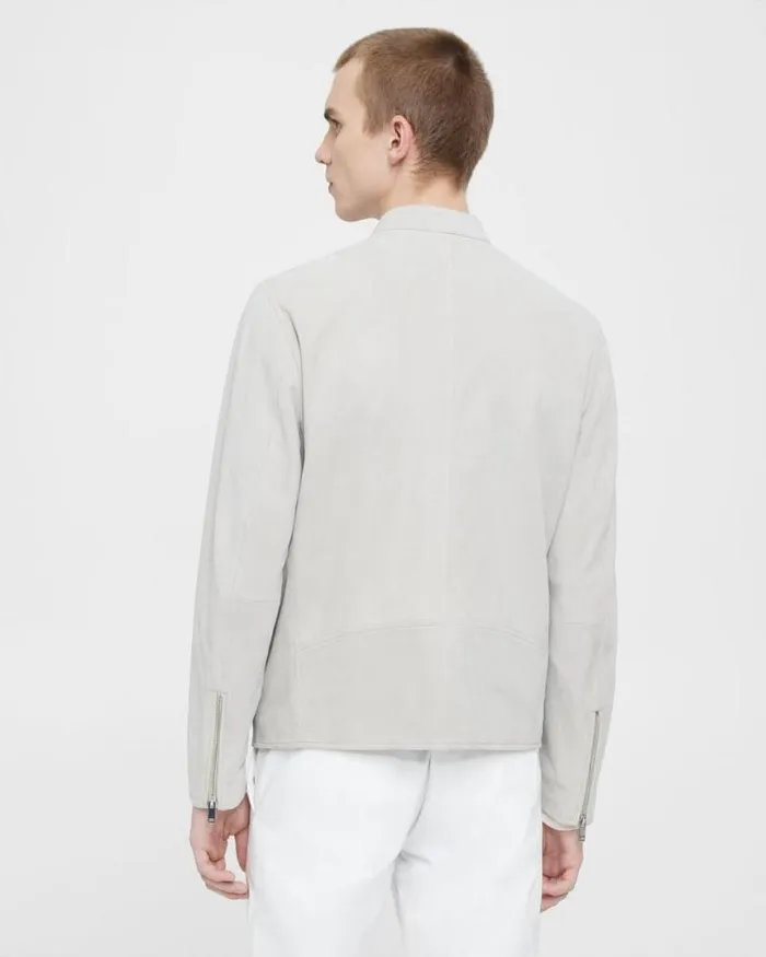 Blazers Jackets Men Theory Wynmore Moto Jacket In Suede Sand Blazers Jackets Men Theory Wynmore Moto Jacket In Suede Sand