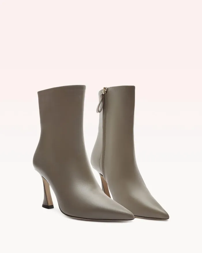Boots Women Alexandre Birman Bell Bootie 85 White and Ice 8211 Pointed Toe Boots 8211 Luxury Leather Boots White andamp Ice