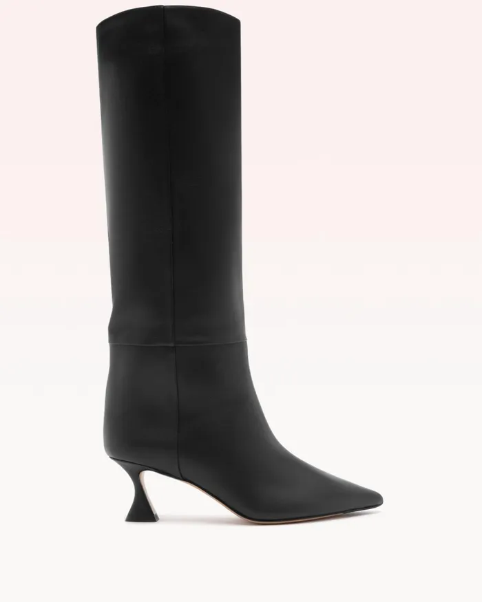 Boots Women Alexandre Birman Brena Tall Boot 8211 Luxury Leather Boots 8211 Black KneeHigh Boots Alexandre Birman Black