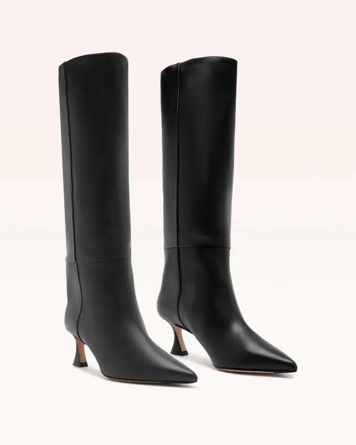 Boots Women Alexandre Birman Brena Tall Boot 8211 Luxury Leather Boots 8211 Black KneeHigh Boots Alexandre Birman Black