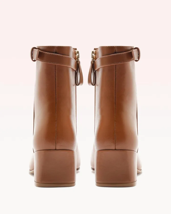 Boots Women Alexandre Birman Candance Leather Bootie 8211 Luxury Leather Boots 8211 Designer Booties Toast