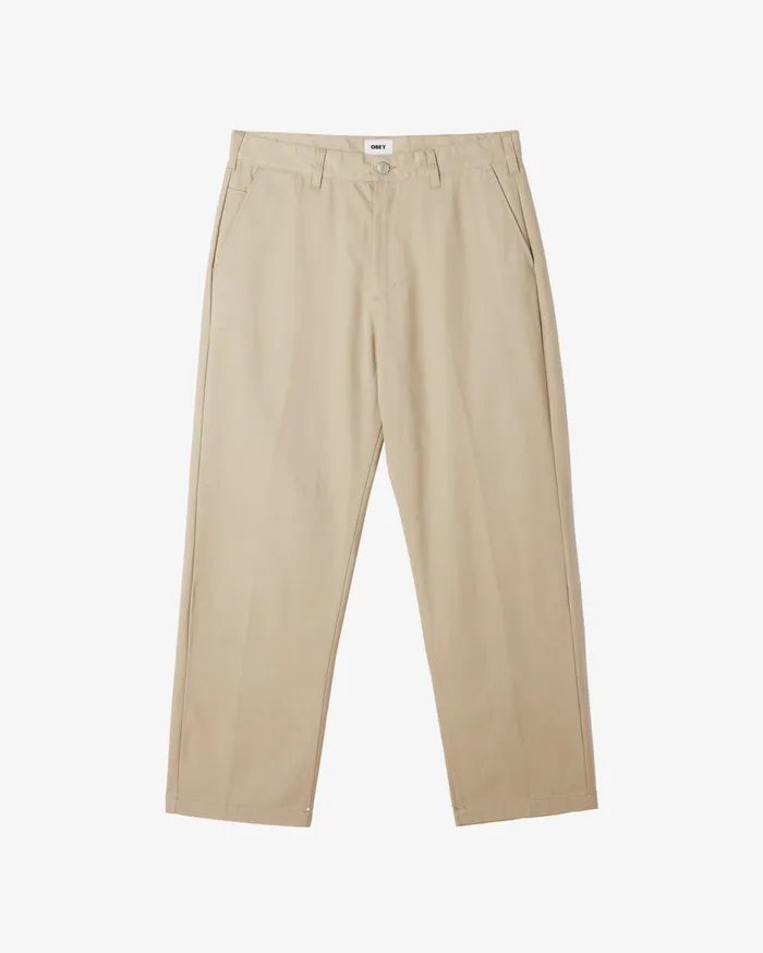 BOTTOMS Men OBEY Clothing HARDWORK WORK PANT Abbey Stone