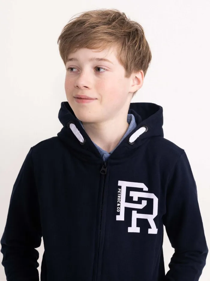 Boys Knits and Sweats Petrol Industries Zipped Hoodie Midnight Navy