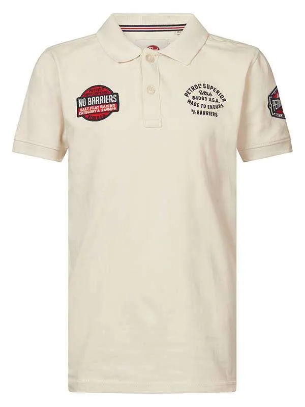 Boys Poloshirts Petrol Industries Sporty Polo Shirt Sky White