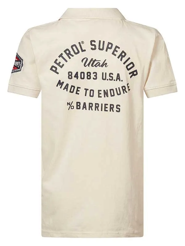 Boys Poloshirts Petrol Industries Sporty Polo Shirt Sky White
