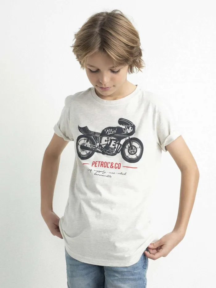 Boys TShirts Petrol Industries Artwork TShirt Antique White Melee