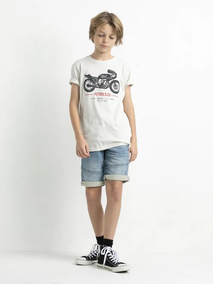 Boys TShirts Petrol Industries Artwork TShirt Antique White Melee
