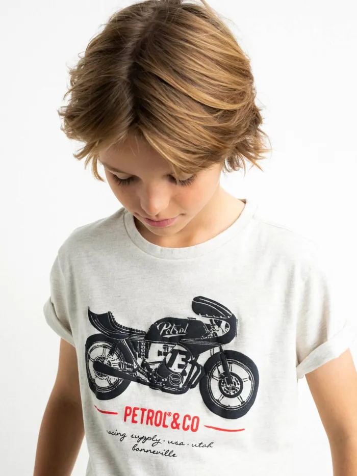 Boys TShirts Petrol Industries Artwork TShirt Antique White Melee