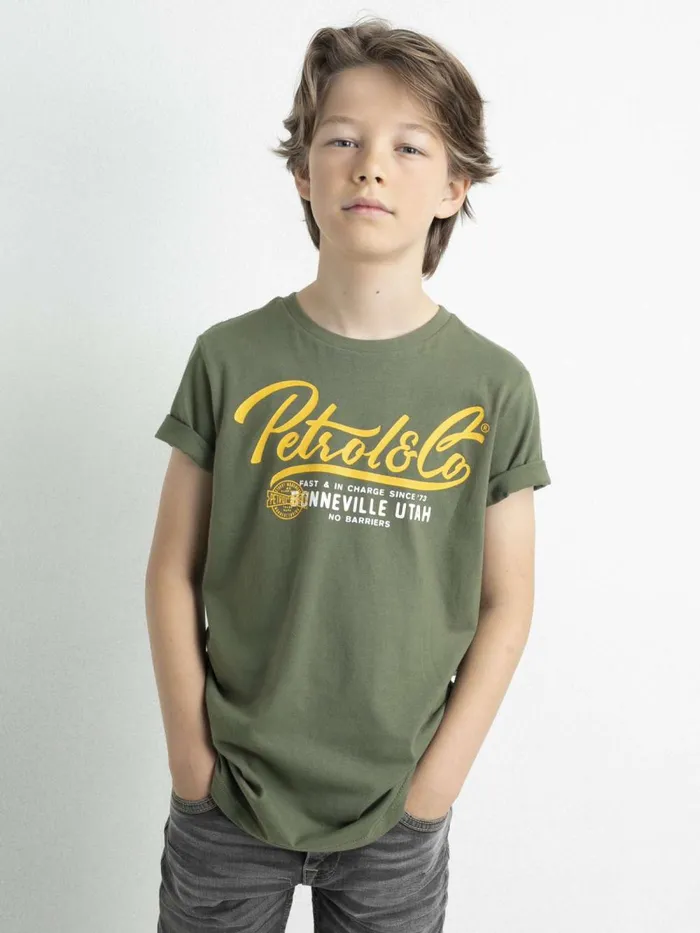 Boys TShirts Petrol Industries Artwork TShirt Dusty Army
