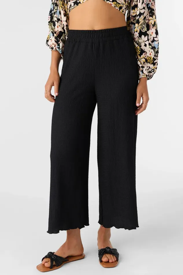 BRIDGETTE TEXTURED KNIT PULLON CROPPED PANTS Black Women O039NEILL Collections