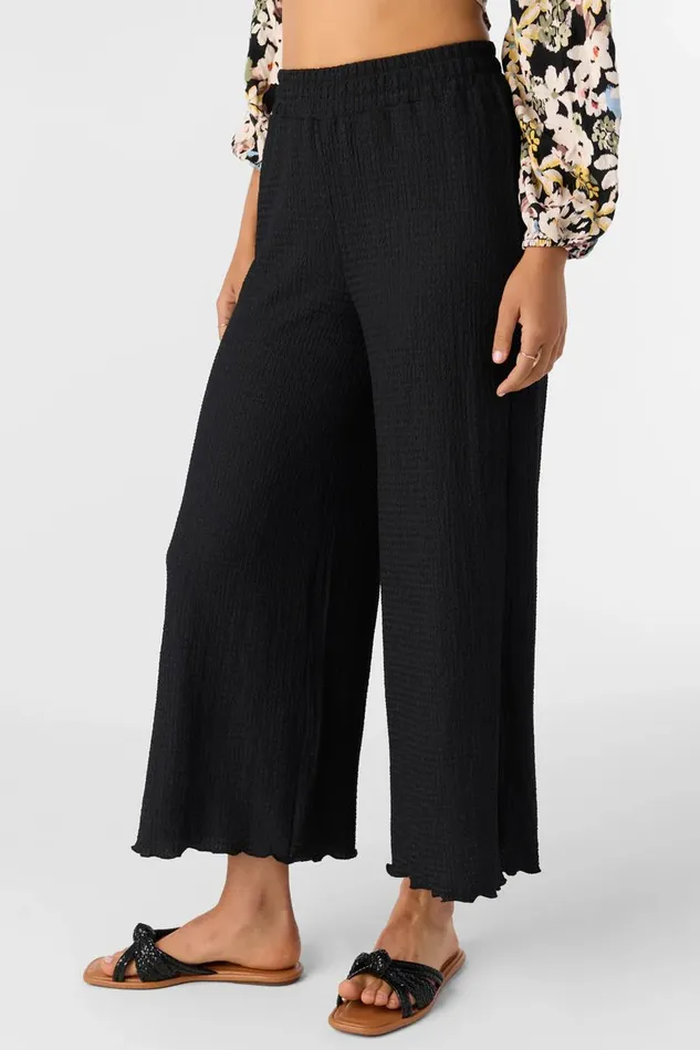BRIDGETTE TEXTURED KNIT PULLON CROPPED PANTS Black Women O039NEILL Collections