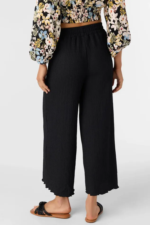 BRIDGETTE TEXTURED KNIT PULLON CROPPED PANTS Black Women O039NEILL Collections