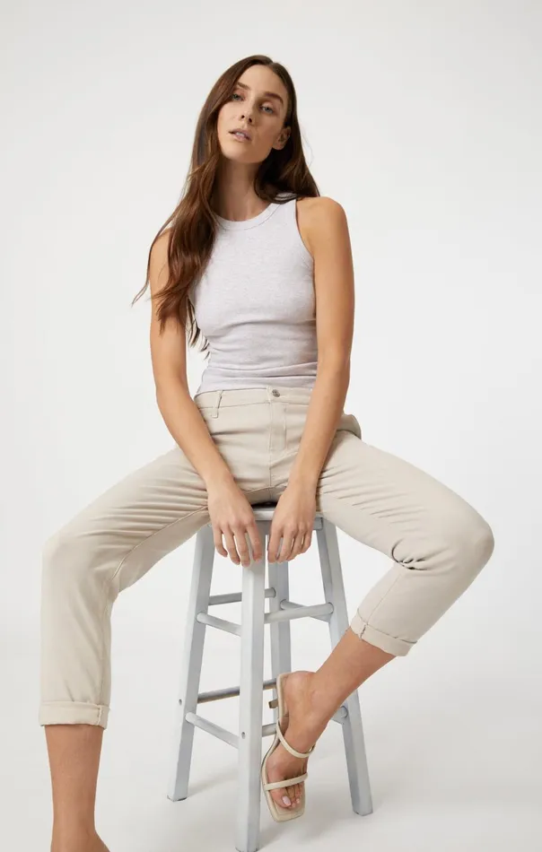 Brooke Slim Chino In Silver Grey Luxe Twill Women Mavi Jeans Pants